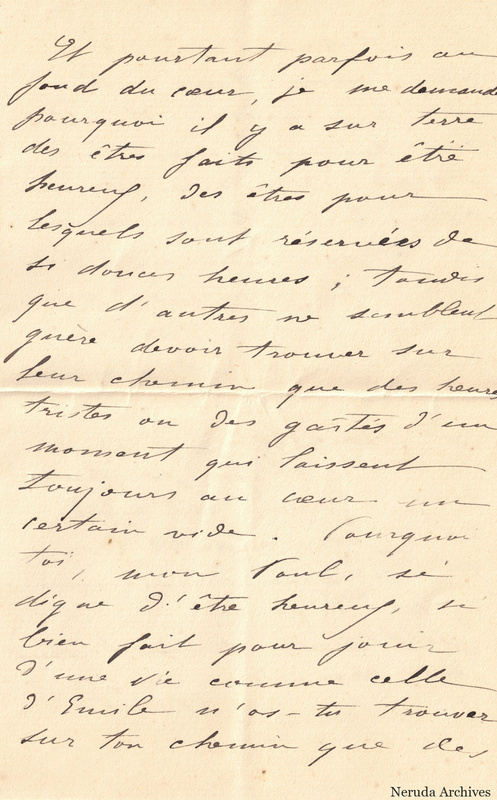 NRA-L-000148 image 6 showing a further continuation page of the French family letter with cursive writing and a horizontal fold.