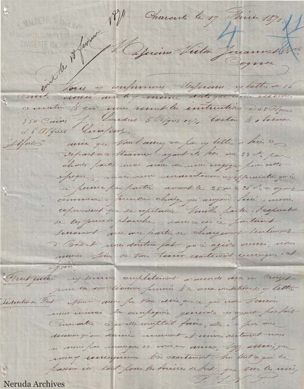 NRA-L-000463 image 2 showing handwritten commercial letter text, page 1.
