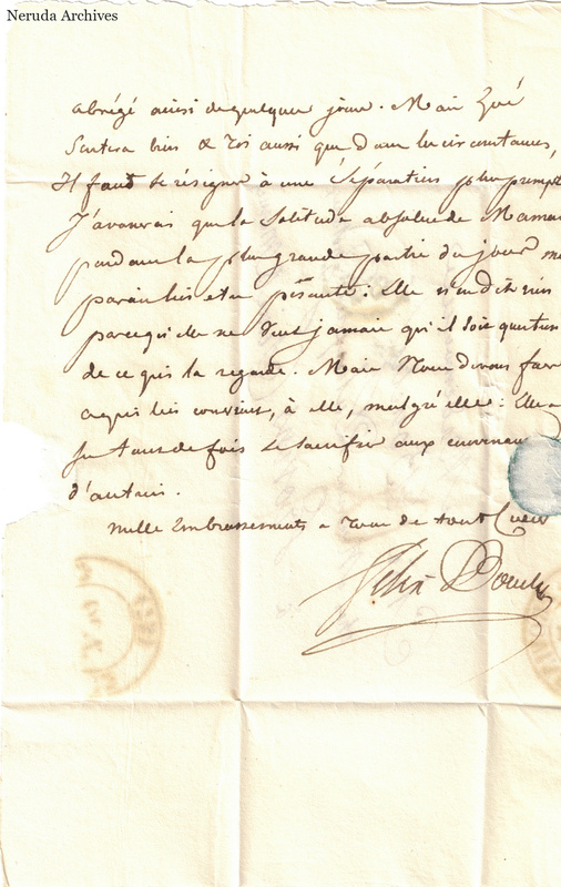 NRA-L-000079 image 2 showing a French manuscript letter with a signed closing and circular marks.