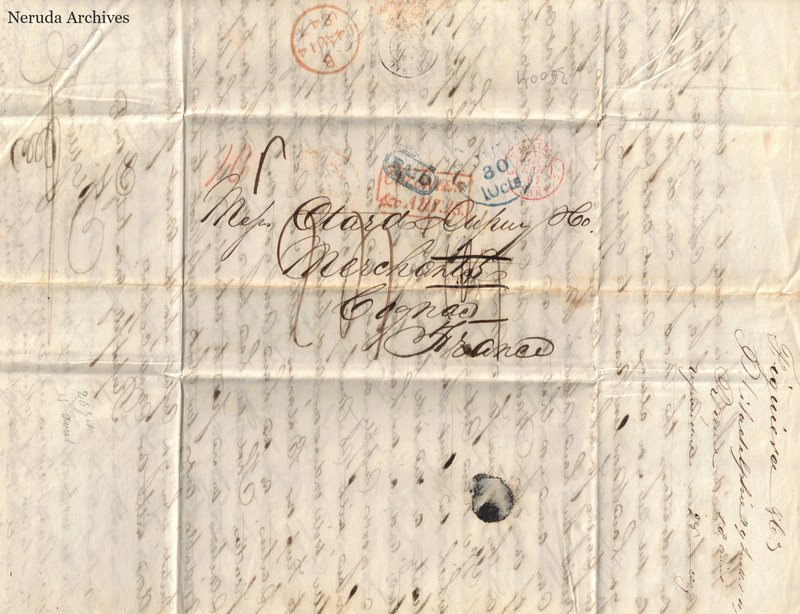 NRA-L-000470 image 1 showing the address panel to Otard Dupuy & Co in Cognac with postal evidence.