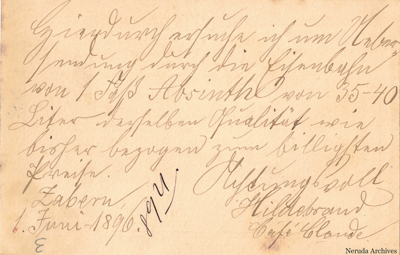 NRA-L-000164 image 2 showing a German handwritten request dated 1 June 1896, signed Hildebrand and accompanied by later numeric annotations.