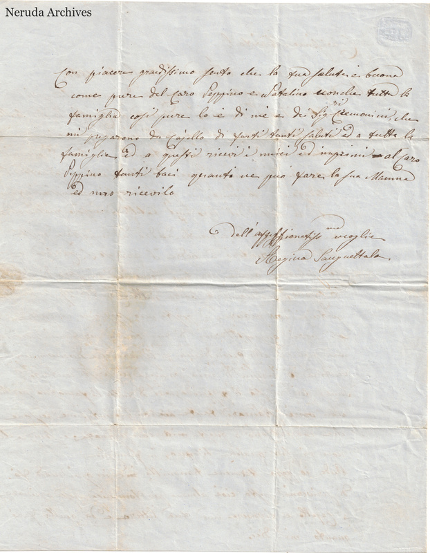 NRA-L-000633 image 3 showing the continuation and closing of a handwritten Italian family letter, with signature, folds and complete surviving paper edges.