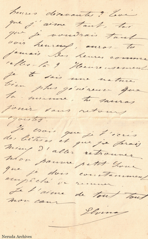 NRA-L-000148 image 7 showing the closing page of the French family letter, affectionate final lines, signature and horizontal fold.