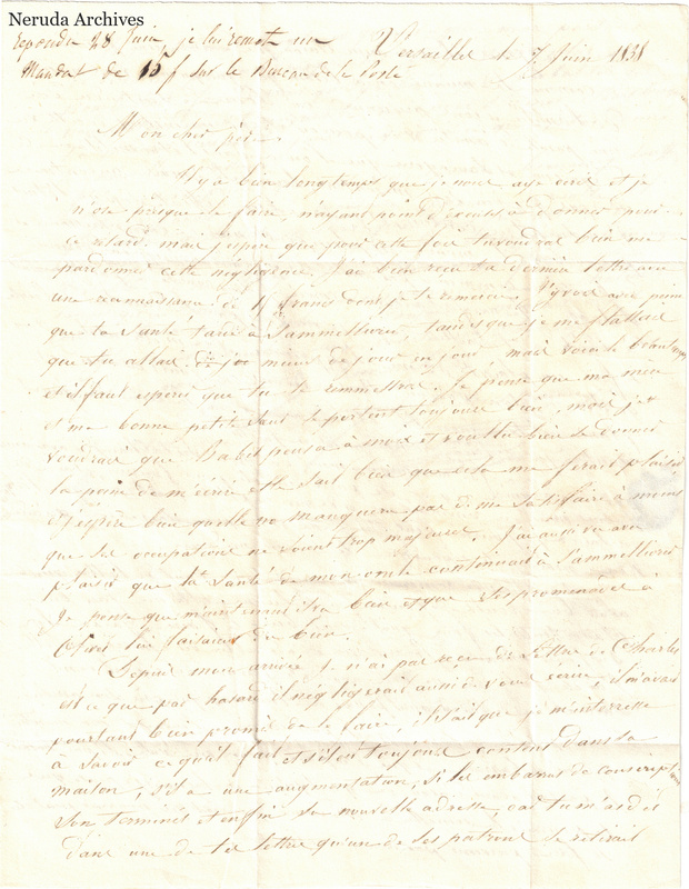 NRA-L-000620 image 2 showing a handwritten French letter page with manuscript dateline and text, visible fold lines and complete physical paper edges.