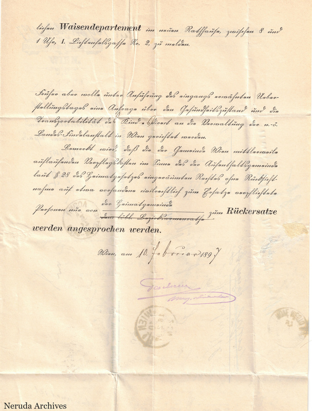 NRA-L-000048 image 6 showing a printed and handwritten Waisendepartement document with signatures, circular marks and folded paper.