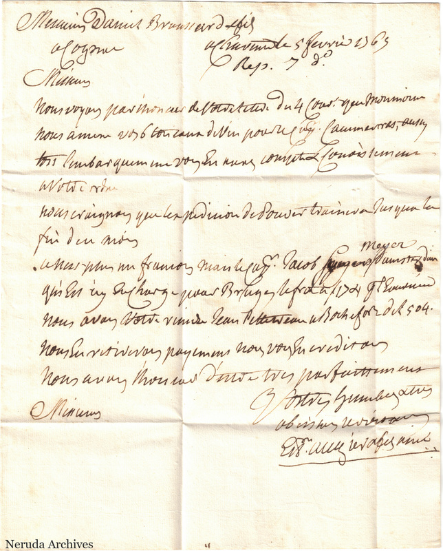 NRA-L-000402 image 2 showing a handwritten commercial letter with a dated heading, account details, closing signature and visible folds.