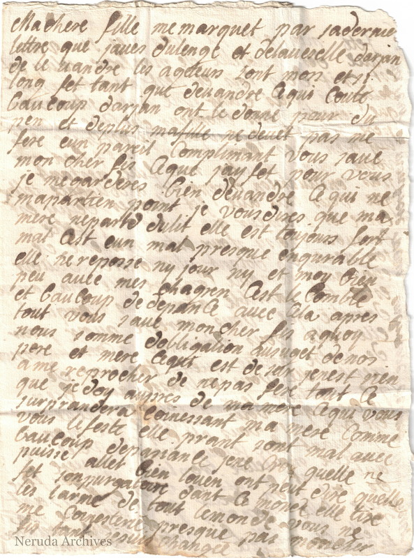 NRA-L-000016 image 2 showing the first page of the widow Burel's French letter, dated 30 January 1716.