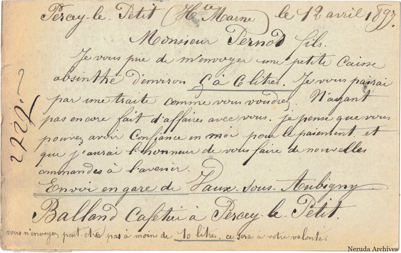 NRA-L-000378 image 2 showing the complete handwritten or printed postcard message, with contemporary annotations and the sender's signature or business mark.