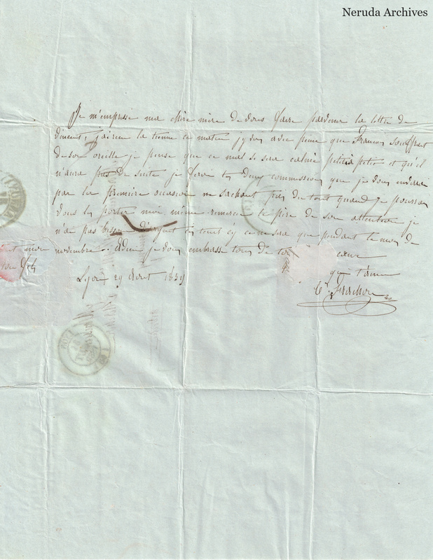 NRA-L-000547 image 2 showing a handwritten French letter with dateline, manuscript text, closing, signature, folds and paper edges.