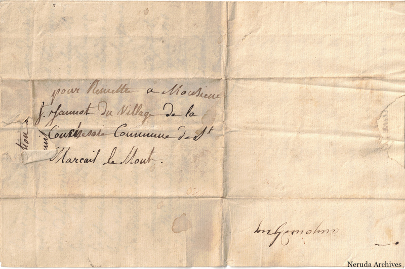 NRA-L-000078 image 1 showing an unfolded address and routing panel with later manuscript notes.