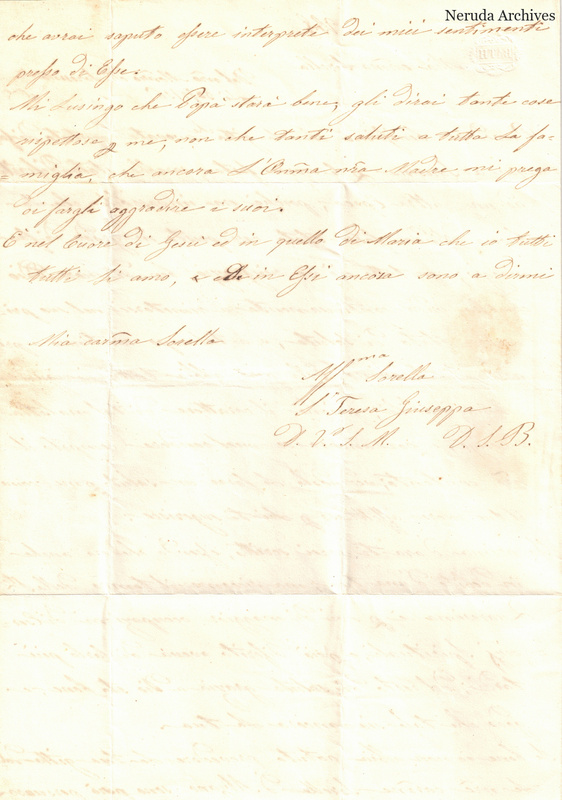 NRA-L-000636 image 3 showing Italian handwriting on manuscript page 2, folded paper, and its complete surviving edges and physical condition.