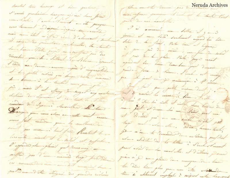 NRA-L-000485 image 2 showing dense continuation text across an unfolded French letter, with closing, signature, folds and faint reverse evidence.