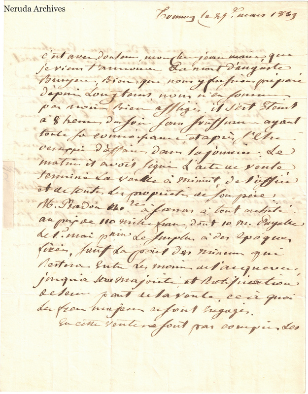 NRA-L-000580 image 2 showing a handwritten French letter page with manuscript text, annotations and visible fold lines.