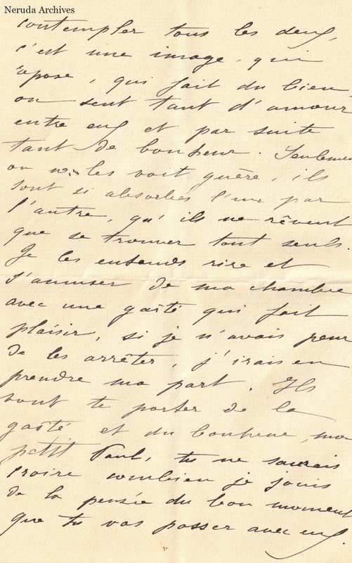 NRA-L-000148 image 5 showing a continuation page of the French family letter with dense cursive writing and horizontal and vertical folds.