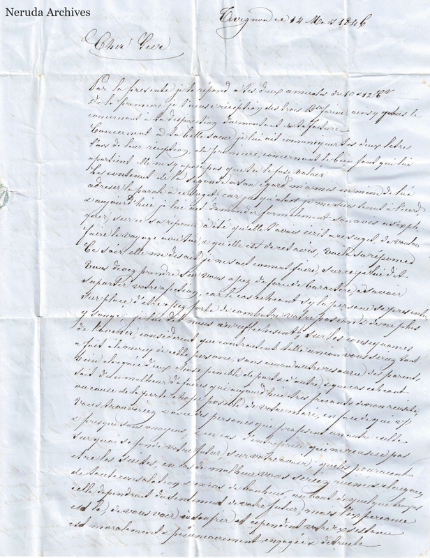 NRA-L-000053 image 2 showing the opening French letter page dated 14 March 1846.