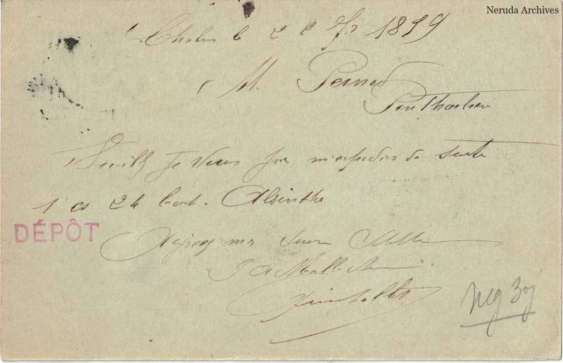 NRA-L-000312 image 2 showing the complete handwritten or printed postcard message, with contemporary annotations and the sender's signature or business mark.
