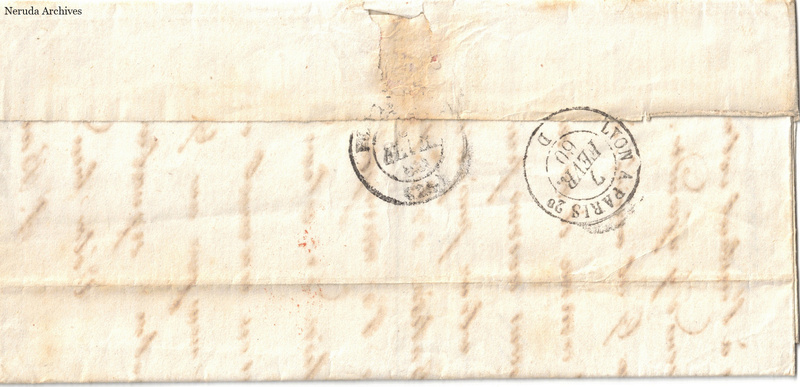 NRA-L-000085 image 3 showing a closer reverse capture of circular postal marks, a seal area, folds and a historic paper loss.