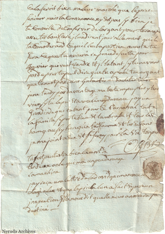 NRA-L-000066 image 2 showing a densely written French letter with its signed closing.