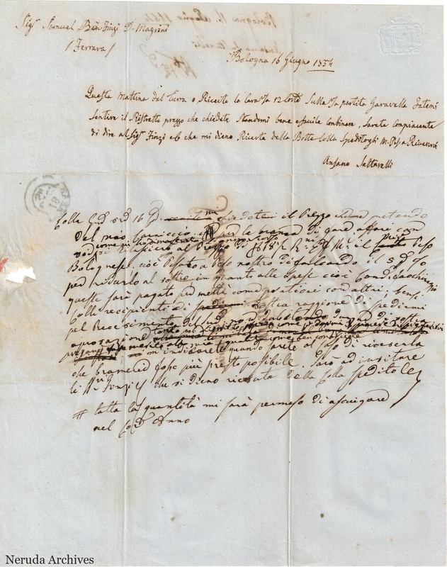 NRA-L-000731 image 2 showing opened manuscript letter showing its dateline, message and signature. A separate reply draft includes revisions and cancellations.