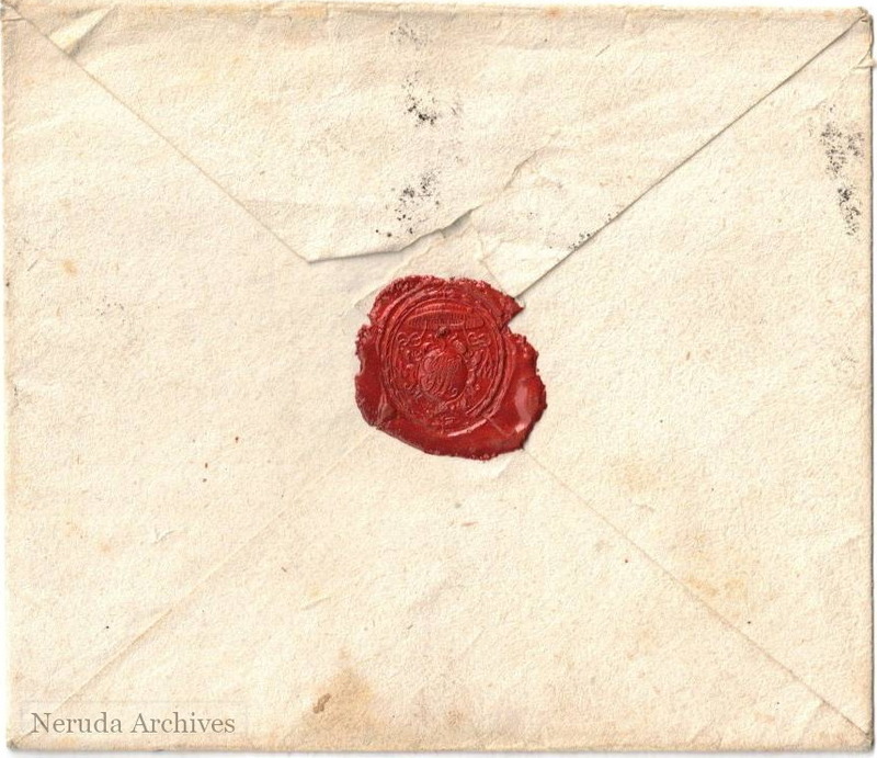NRA-L-000037 image 4 showing sealed exterior of the folded letter with a red wax seal.