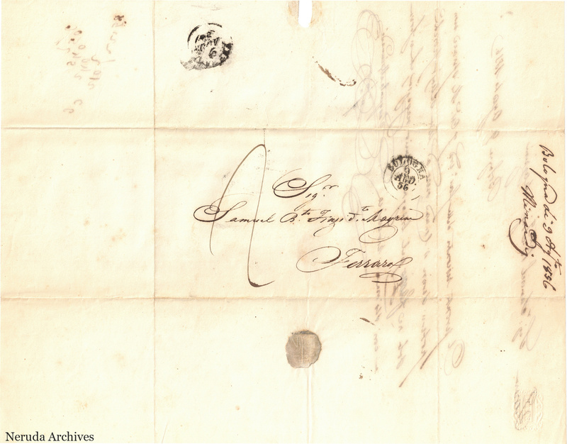 NRA-L-000753 image 1 showing the address to Samuel B.o Finzi d.o Magrini in Ferrara, with postal marks and separate filing evidence.