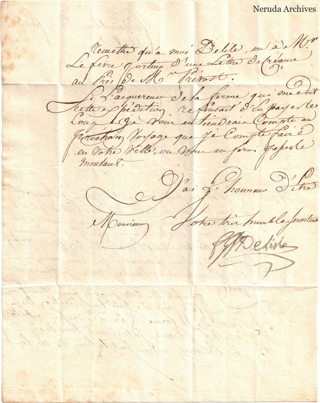 NRA-L-000680 image 3 showing a French letter with a prominent handwritten signature, text side 2.