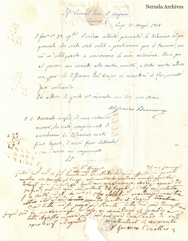 NRA-L-000709 image 2 showing the incoming business letter, with a recipient reply draft and contemporary calculations.