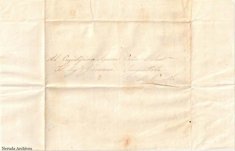NRA-L-000634 image 1 showing a folded address panel with handwritten recipient details, postal evidence, sealing traces and complete surviving paper edges.