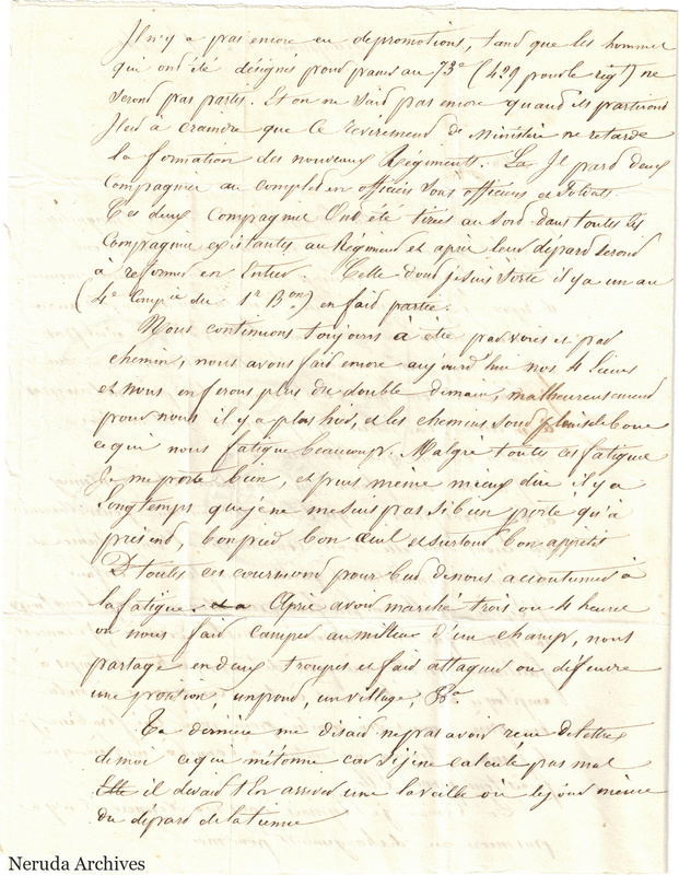 NRA-L-000539 image 3 showing a handwritten French letter page with manuscript text, annotations and visible fold lines.