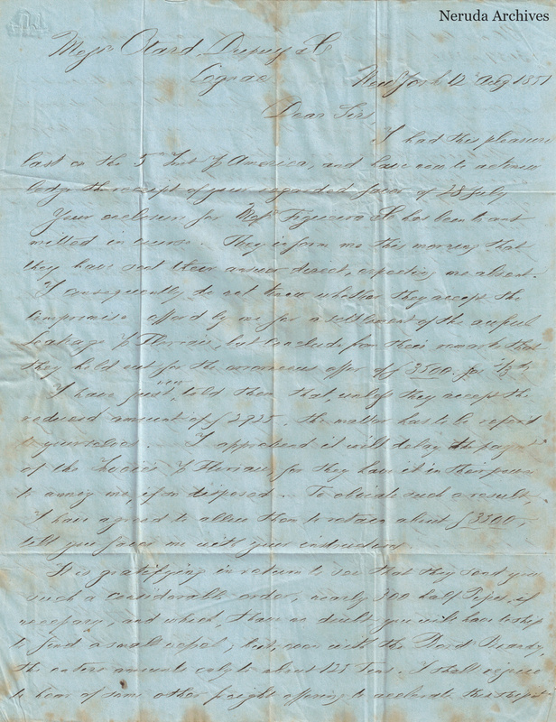 NRA-L-000411 image 2 showing the first page of a handwritten English commercial letter dated at Newport.