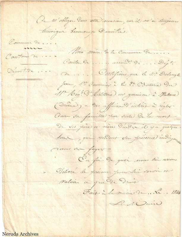 NRA-L-000538 image 3 showing an enclosed manuscript or official document retained with the correspondence, including its headings, folds and paper edges.