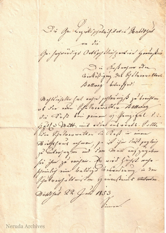NRA-L-000035 image 2 showing text side of the 1853 Grand Ducal school-administration notice signed Simon.