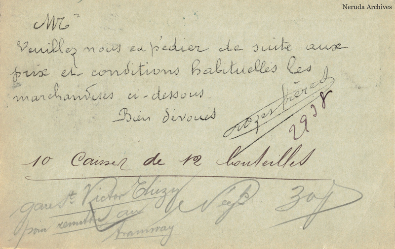 NRA-L-000370 image 2 showing the complete handwritten or printed postcard message, with contemporary annotations and the sender's signature or business mark.
