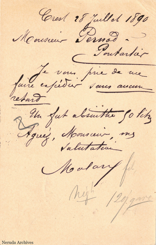 NRA-L-000351 image 2 showing the complete handwritten or printed postcard message, with contemporary annotations and the sender's signature or business mark.