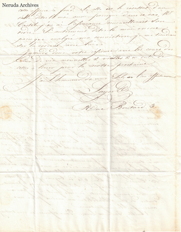 NRA-L-000428 image 3 showing page 2 of the French commercial letter on cream paper, including the closing and signature.