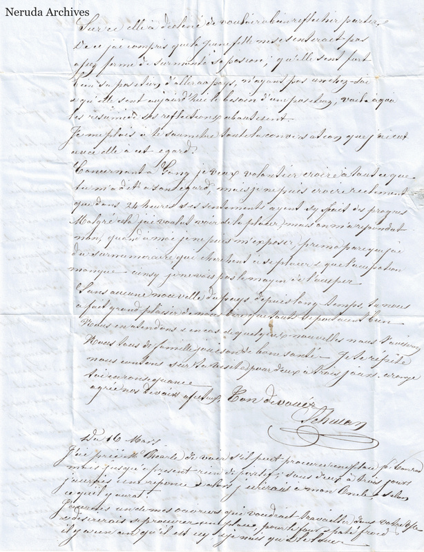 NRA-L-000053 image 3 showing continued French text, a closing and signature, followed by the beginning of a postscript.