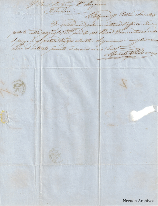 NRA-L-000724 image 2 showing the incoming Italian commercial letter and handwritten signature.