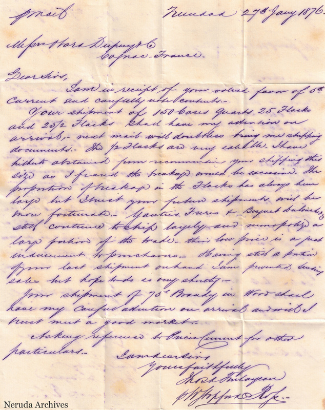 NRA-L-000427 image 2 showing page 1 of the English commercial letter on cream paper, including the closing and signature.