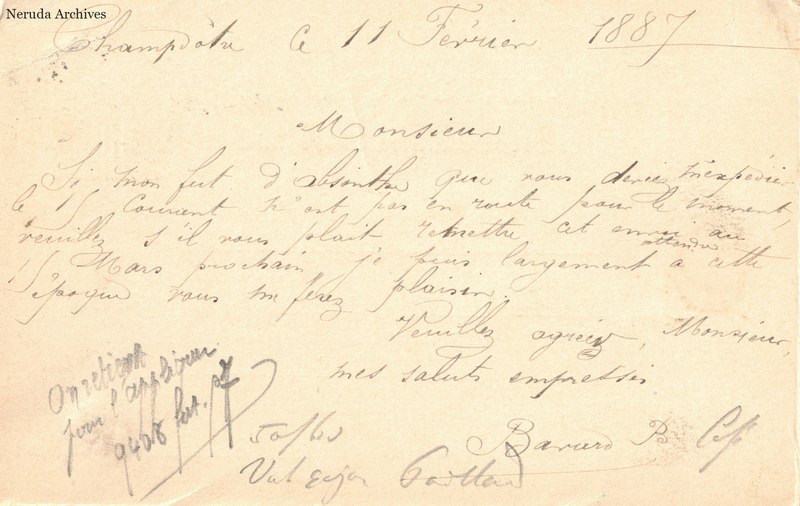 NRA-L-000329 image 2 showing the handwritten message from P. Ch. Bavard to Pernod Fils, with contemporary annotations and the sender's signature or business mark.