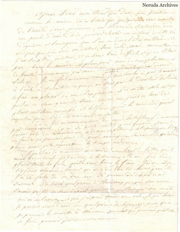 NRA-L-000620 image 3 showing a handwritten French letter page with manuscript dateline and text, visible fold lines and complete physical paper edges.