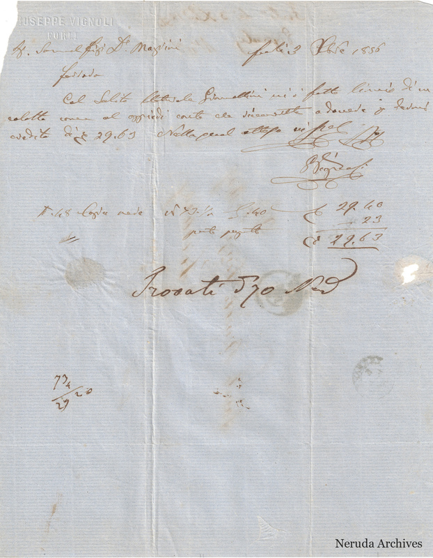 NRA-L-000722 image 2 showing the incoming Italian commercial letter and handwritten signature.