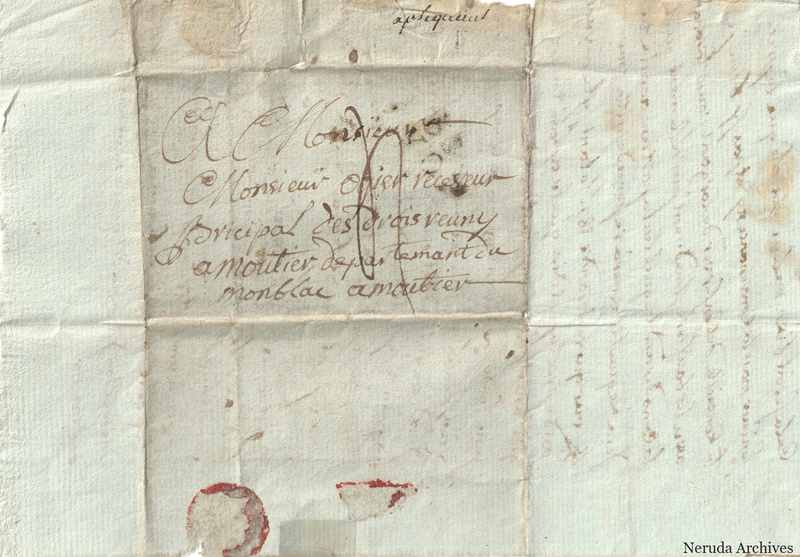 NRA-L-000066 image 1 showing a folded address panel with a red seal remnant and docketing.