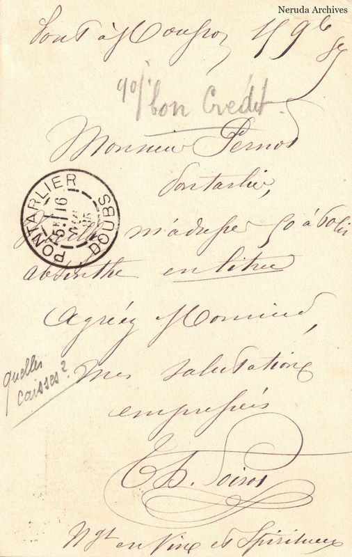 NRA-L-000362 image 2 showing the complete handwritten or printed postcard message, with contemporary annotations and the sender's signature or business mark.
