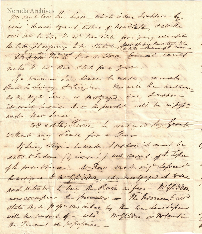 NRA-L-000027 image 3 showing page 2 of R. C. Campion's letter discussing lease and release, livery of seisin and the chain of title.