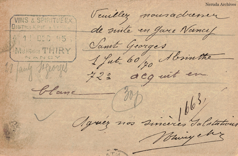 NRA-L-000204 image 2 showing the handwritten message from Maison Thiry to Veil-Picard & Cie, with contemporary annotations and the sender's signature or business mark.
