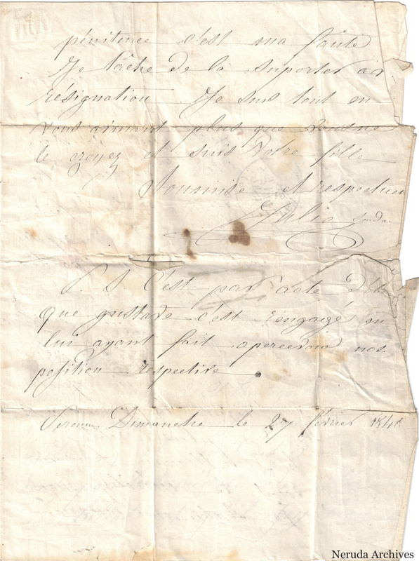 NRA-L-000676 image 4 showing a French handwritten letter on a worn folded sheet, text side 3.