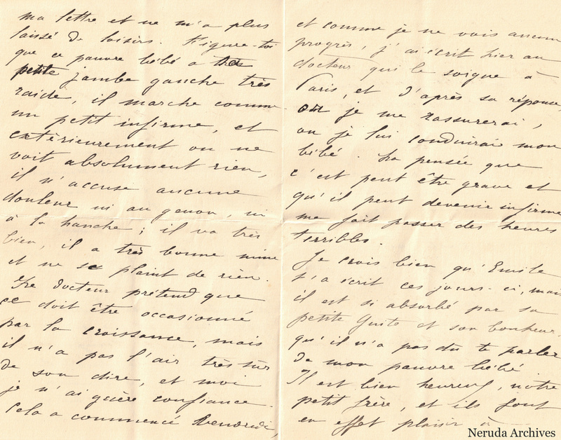 NRA-L-000148 image 4 showing two facing pages of continuous French family correspondence written across a folded sheet.