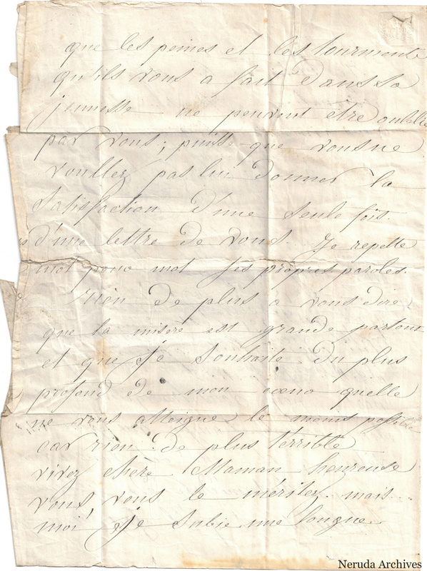 NRA-L-000676 image 3 showing a French handwritten letter on a worn folded sheet, text side 2.