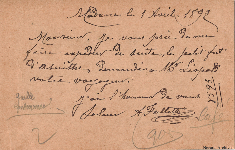 NRA-L-000368 image 2 showing the complete handwritten or printed postcard message, with contemporary annotations and the sender's signature or business mark.