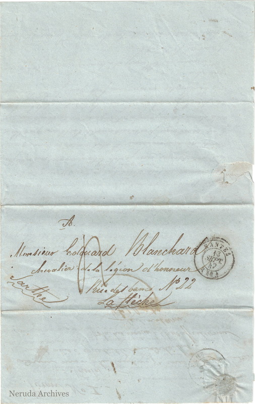 NRA-L-000017 image 2 showing the first page of E. Delavialle's letter from Nantes, dated 12 September 1847.